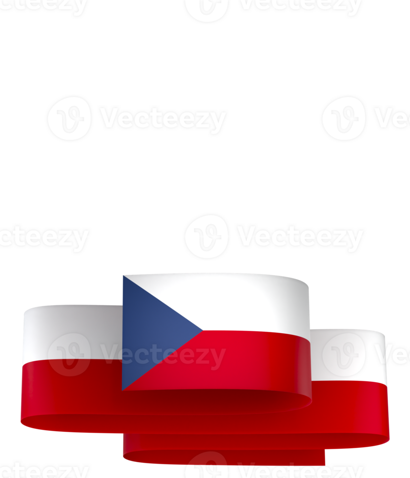 Czech Republic flag element design national independence day banner ribbon png
