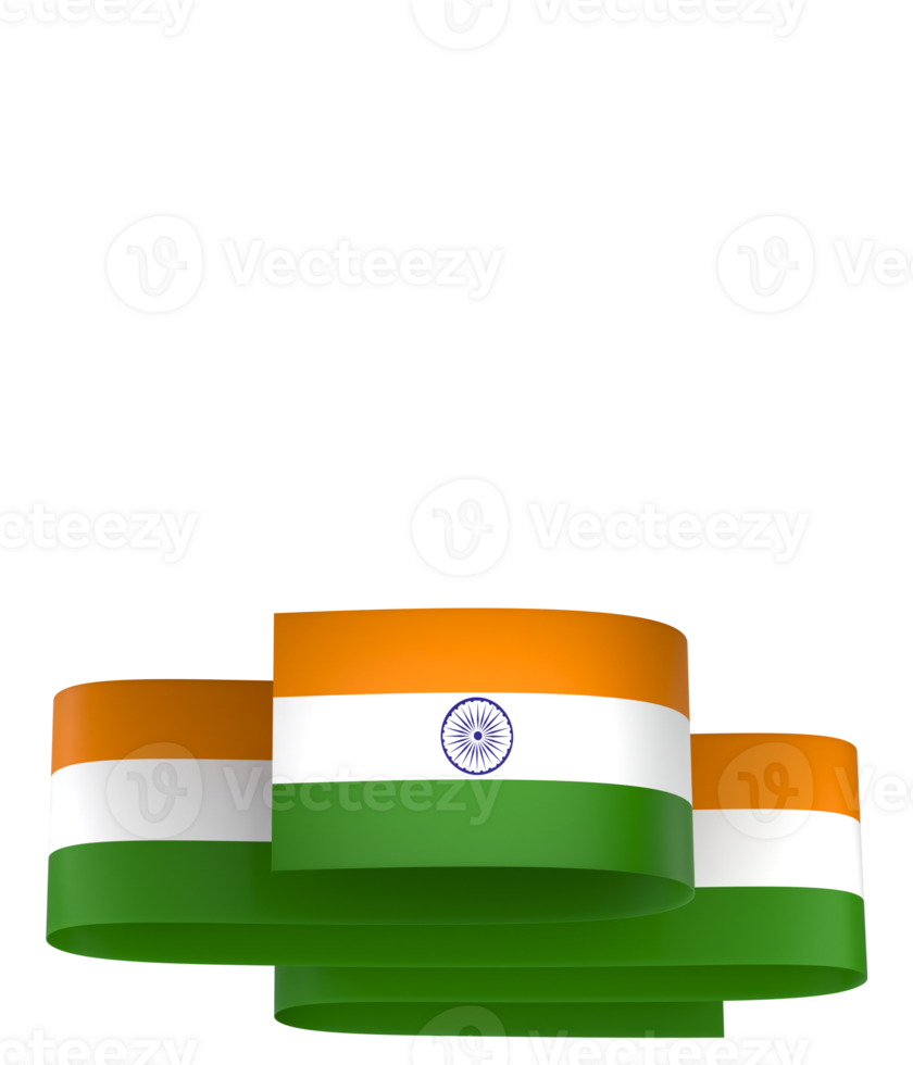 India flag element design national independence day banner ribbon png