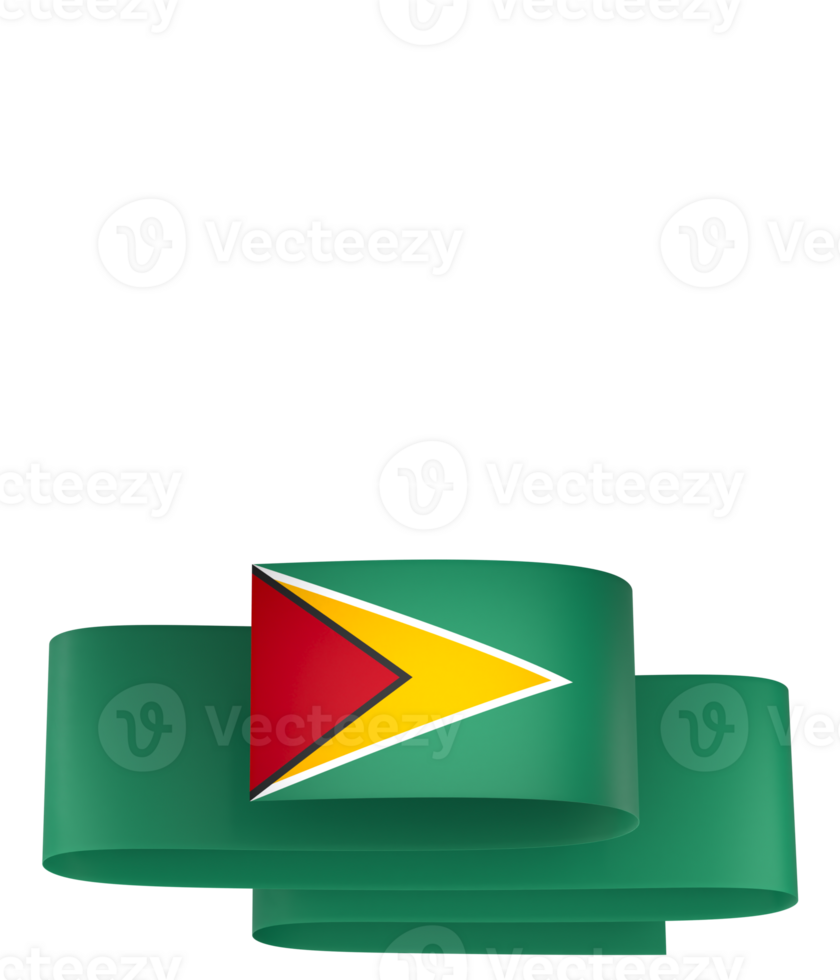 Guyana flag element design national independence day banner ribbon png