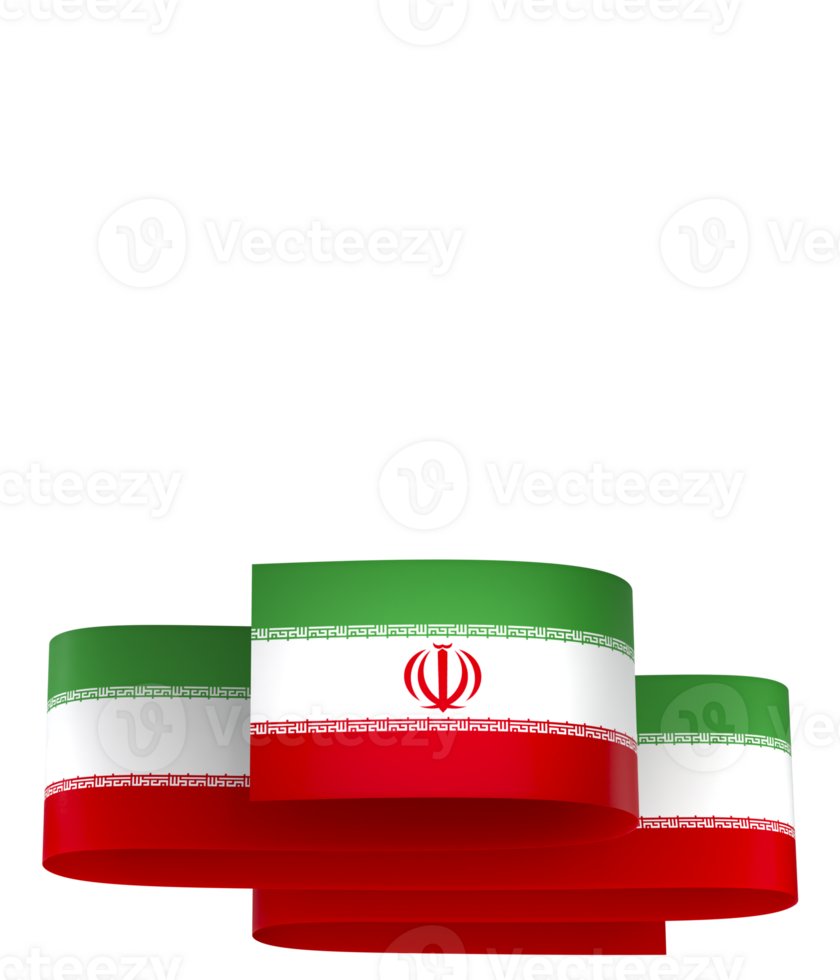 Iran flag element design national independence day banner ribbon png