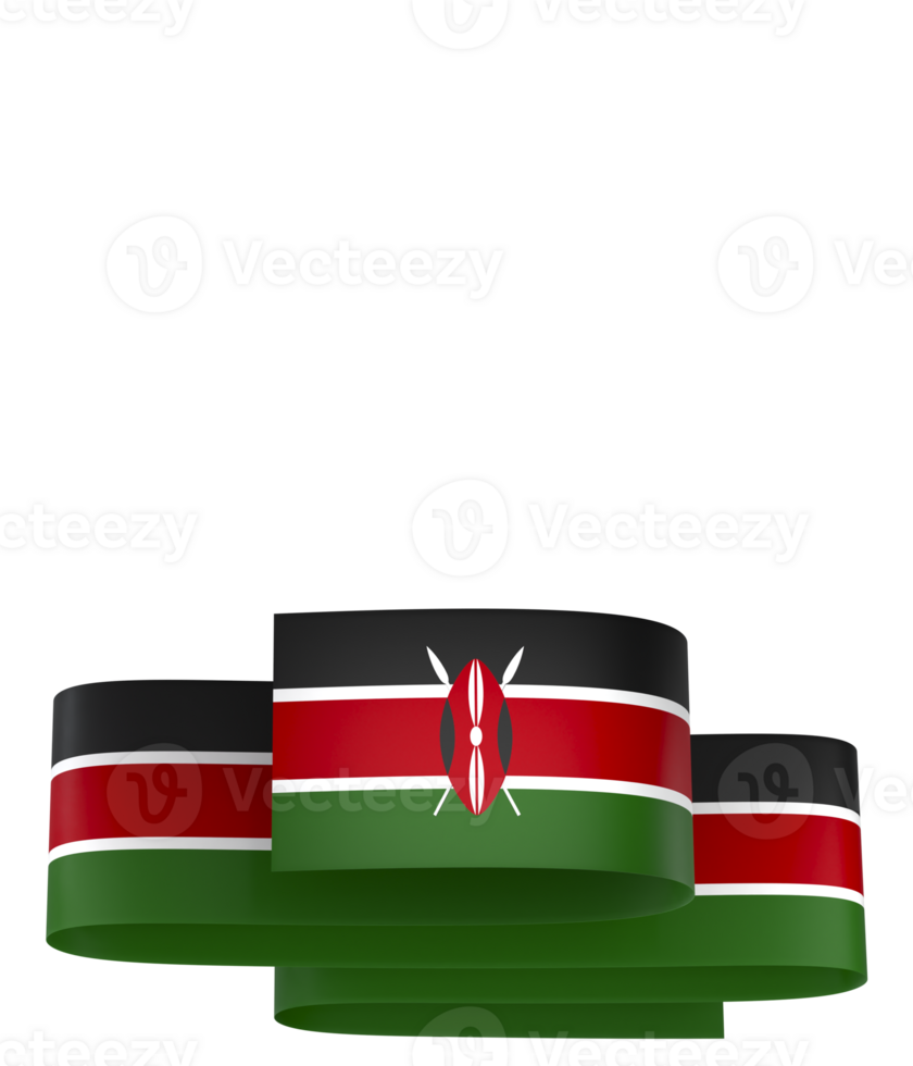 Kenya flag element design national independence day banner ribbon png
