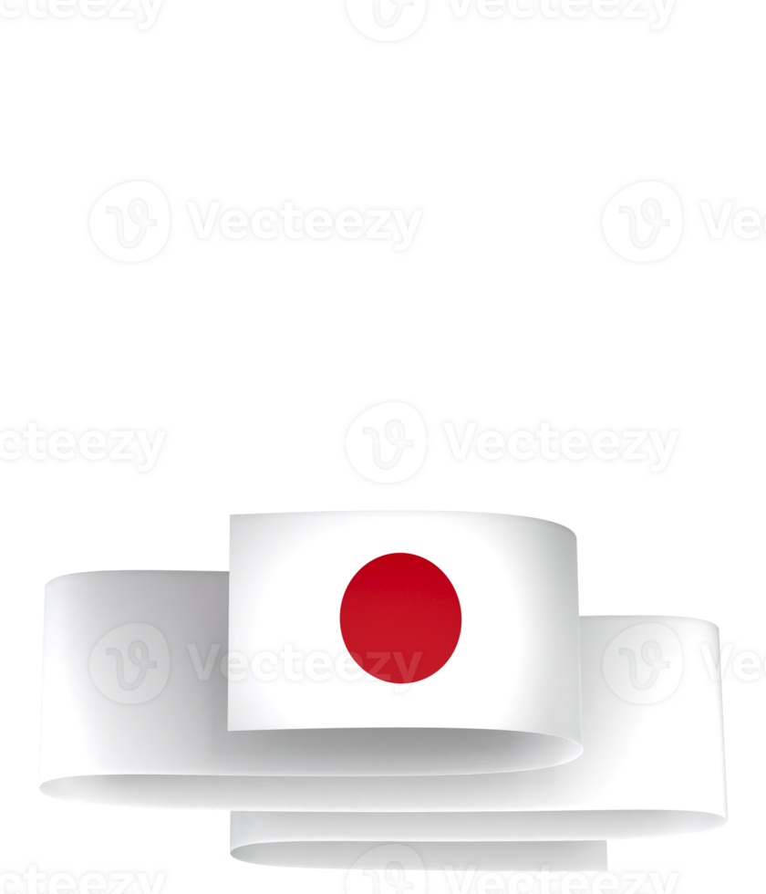Japan flag element design national independence day banner ribbon png