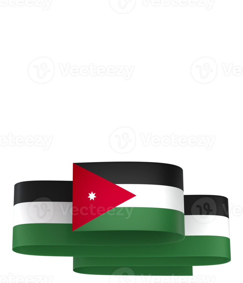 Jordan flag element design national independence day banner ribbon png