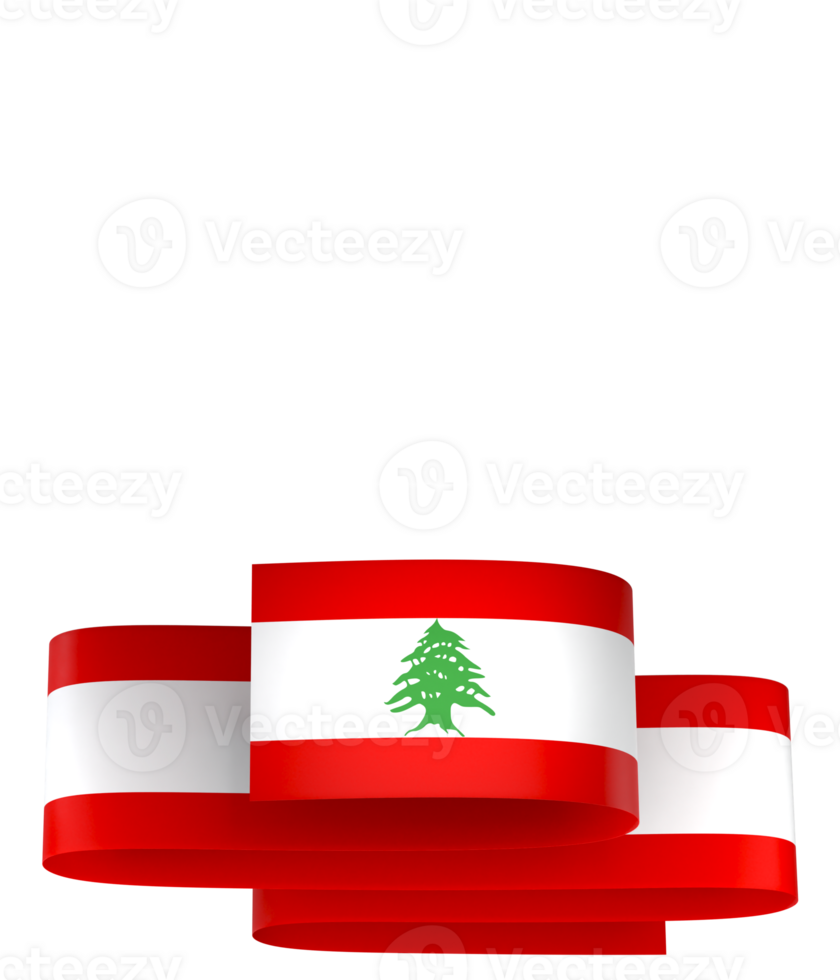 Lebanon flag element design national independence day banner ribbon png