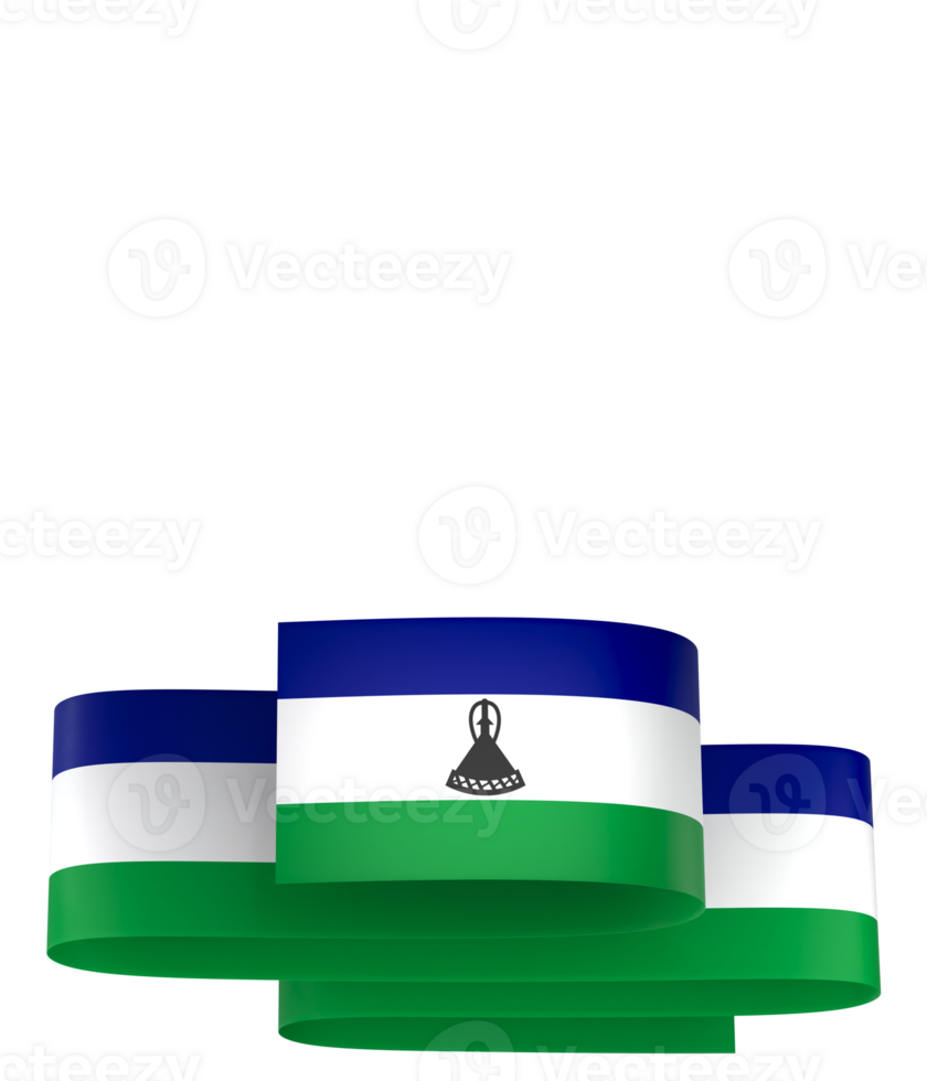 Lesotho flag element design national independence day banner ribbon png