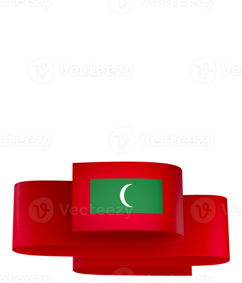 Maldives flag element design national independence day banner ribbon png