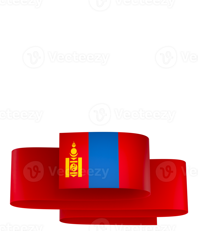 Mongolia flag element design national independence day banner ribbon png