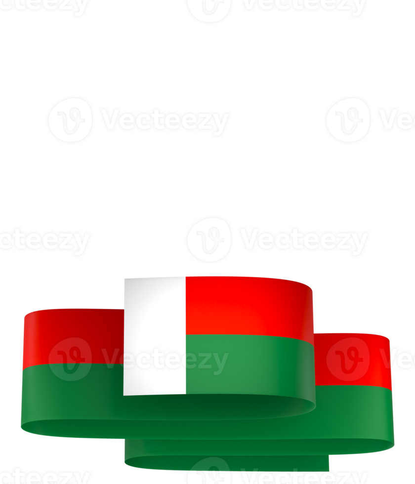 Madagascar flag element design national independence day banner ribbon png