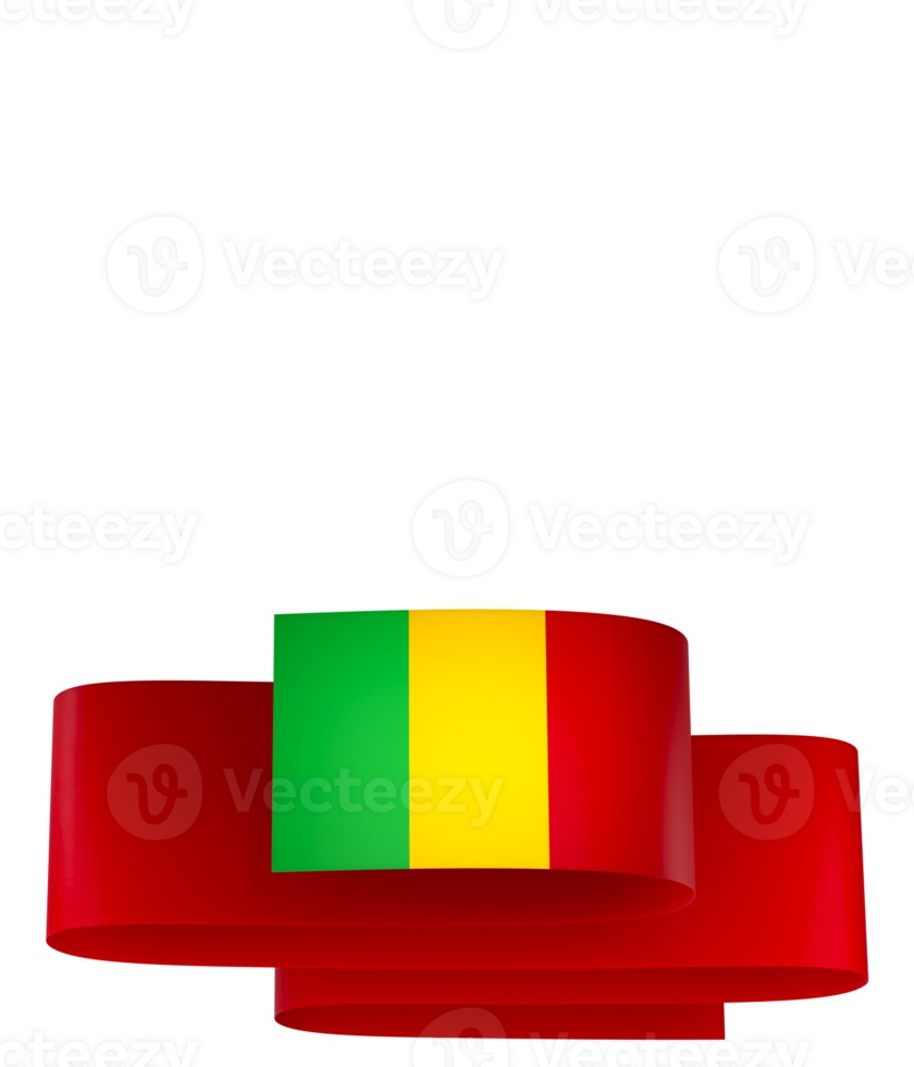 Mali flag element design national independence day banner ribbon png
