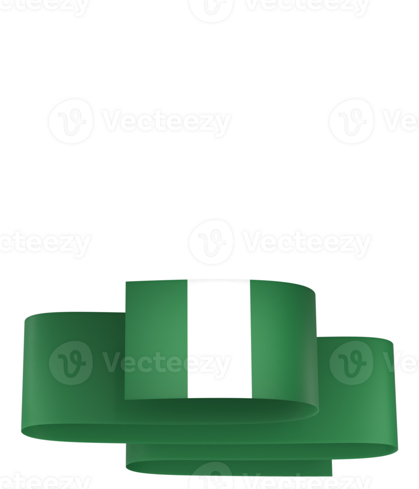 Nigeria flag element design national independence day banner ribbon png