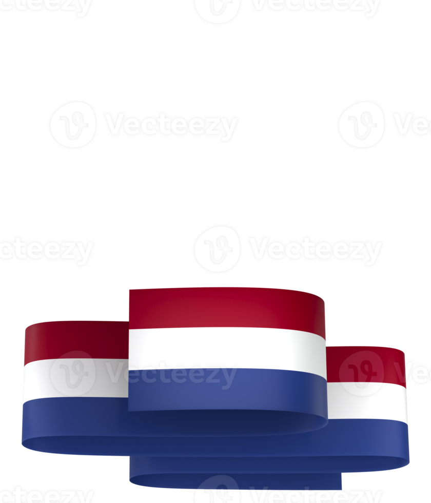 Netherlands flag element design national independence day banner ribbon png