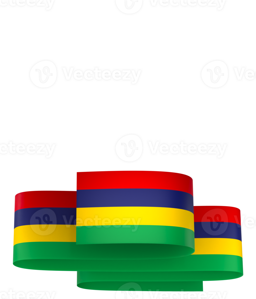 Mauritius flag element design national independence day banner ribbon png