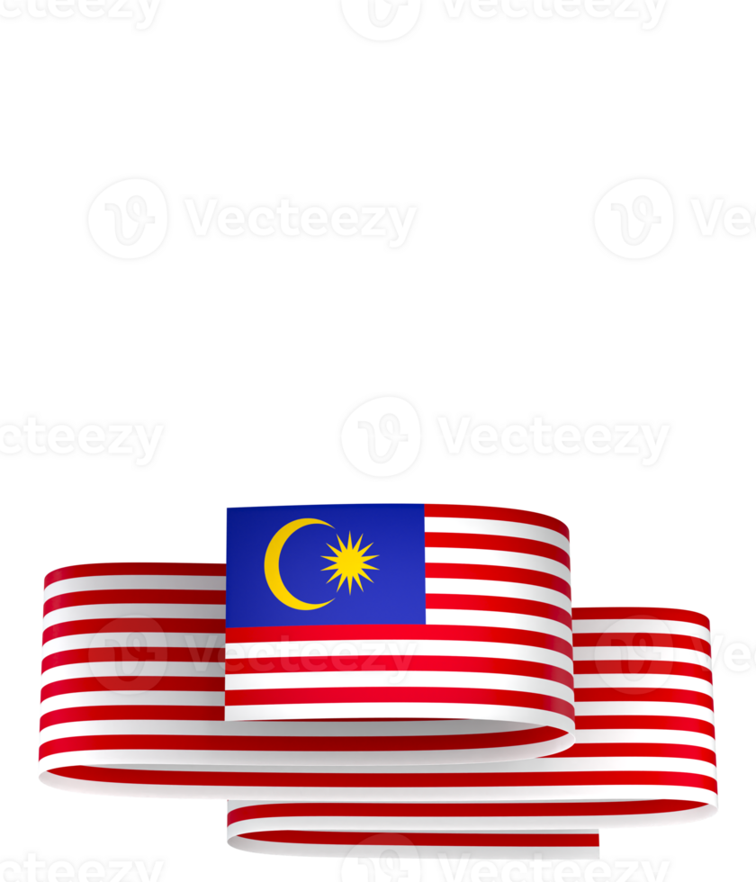 Malaysia flag element design national independence day banner ribbon png
