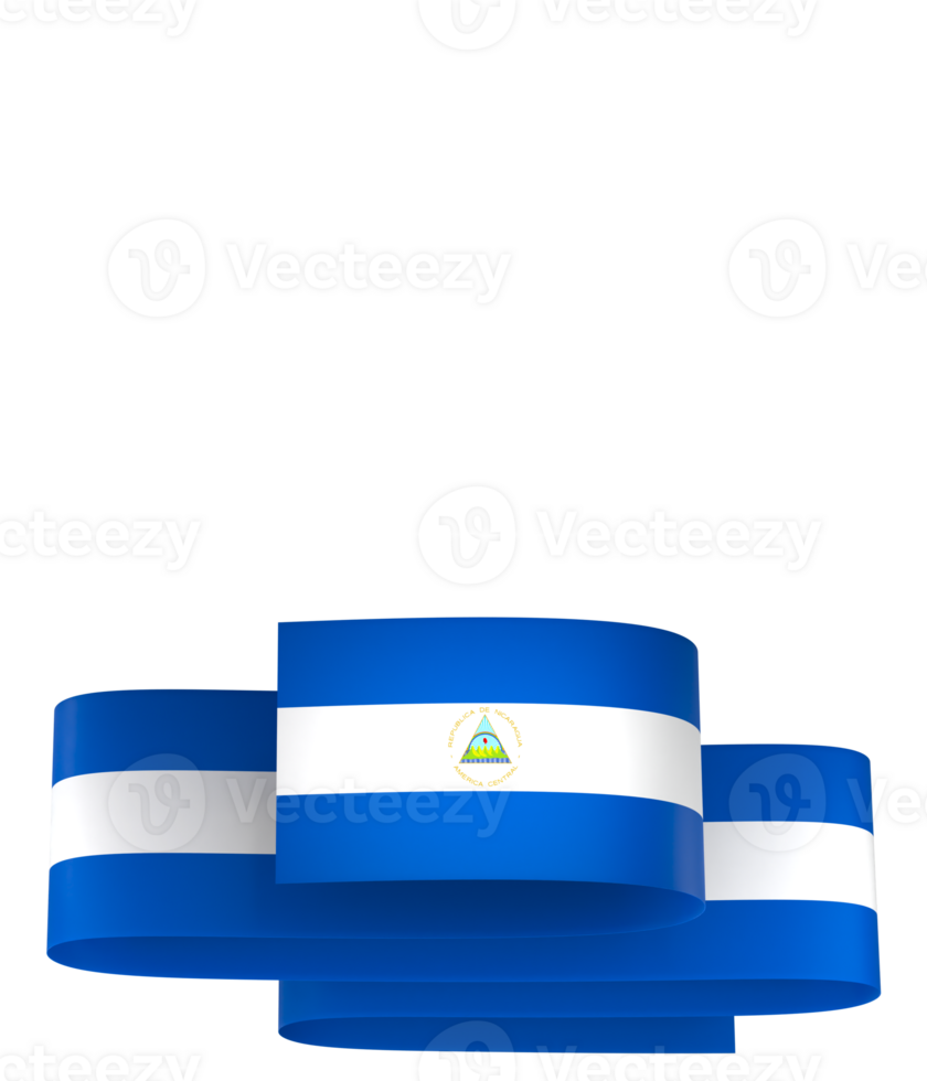 Nicaragua flag element design national independence day banner ribbon png