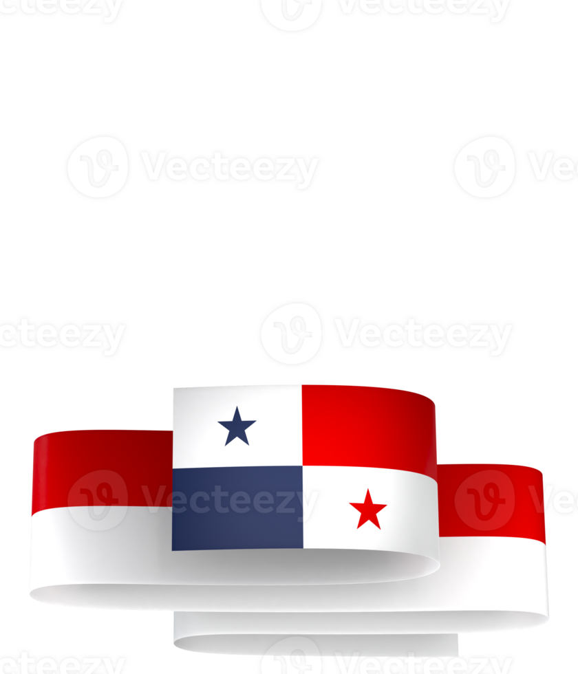 Panama flag element design national independence day banner ribbon png