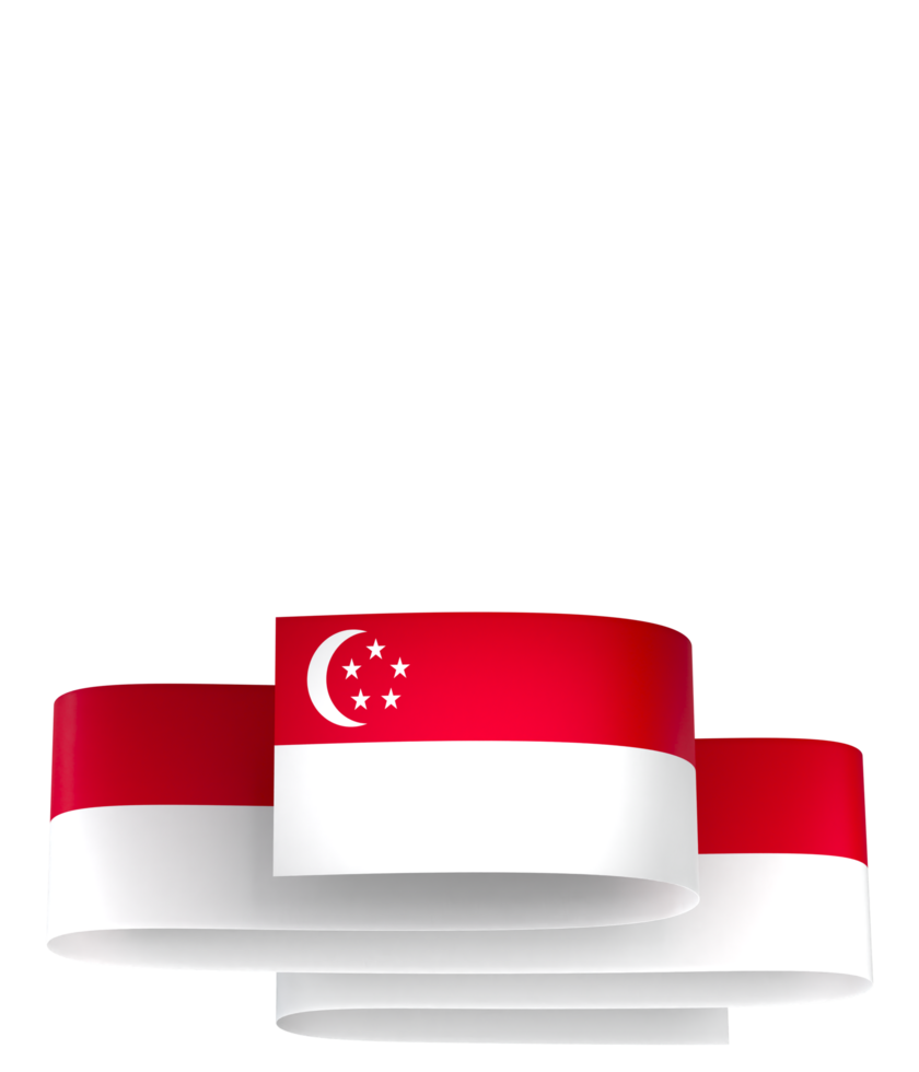 Singapore flag element design national independence day banner ribbon png