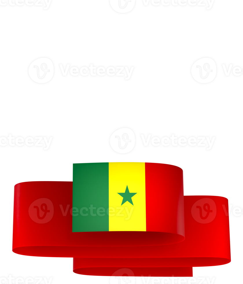 Senegal flag element design national independence day banner ribbon png