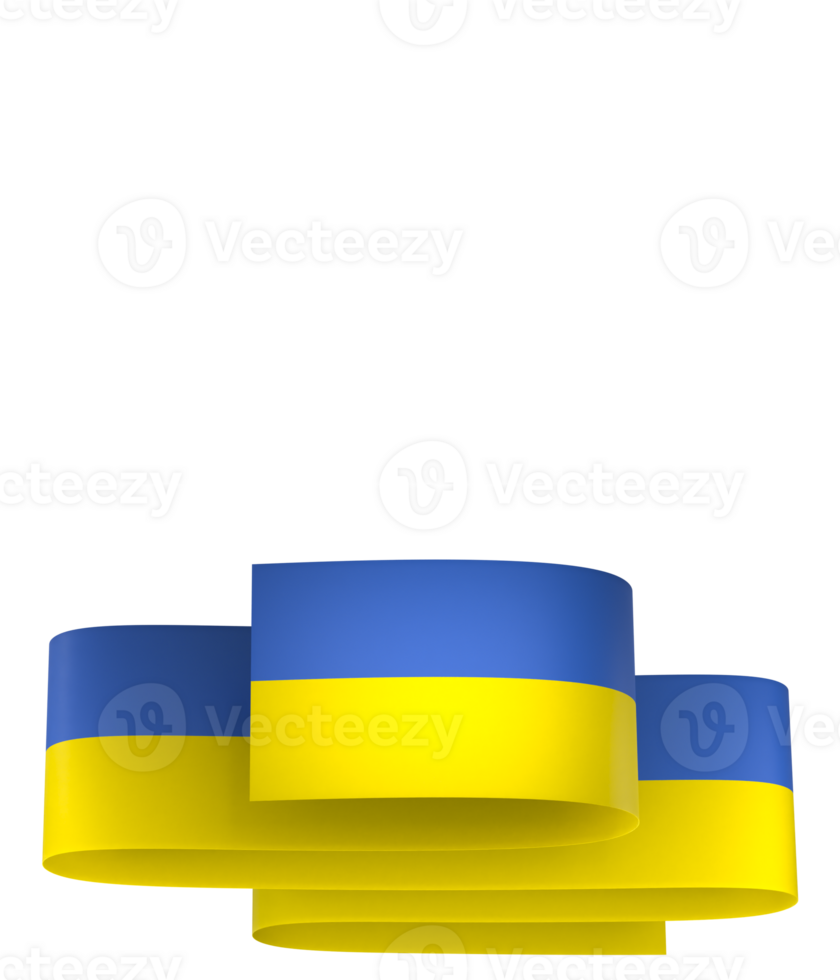 Ukraine flag element design national independence day banner ribbon png