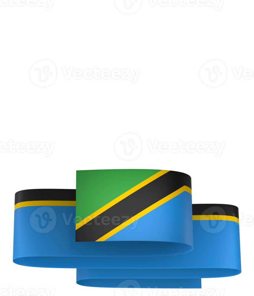 Tanzania flag element design national independence day banner ribbon png