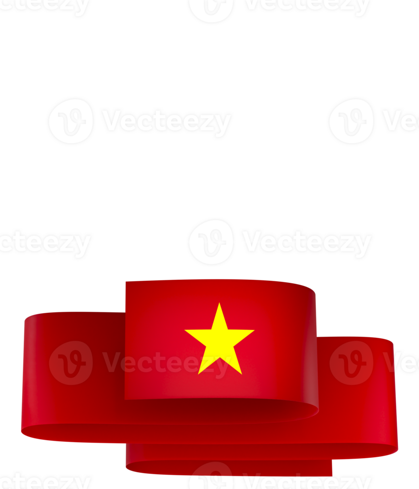 Vietnam flag element design national independence day banner ribbon png