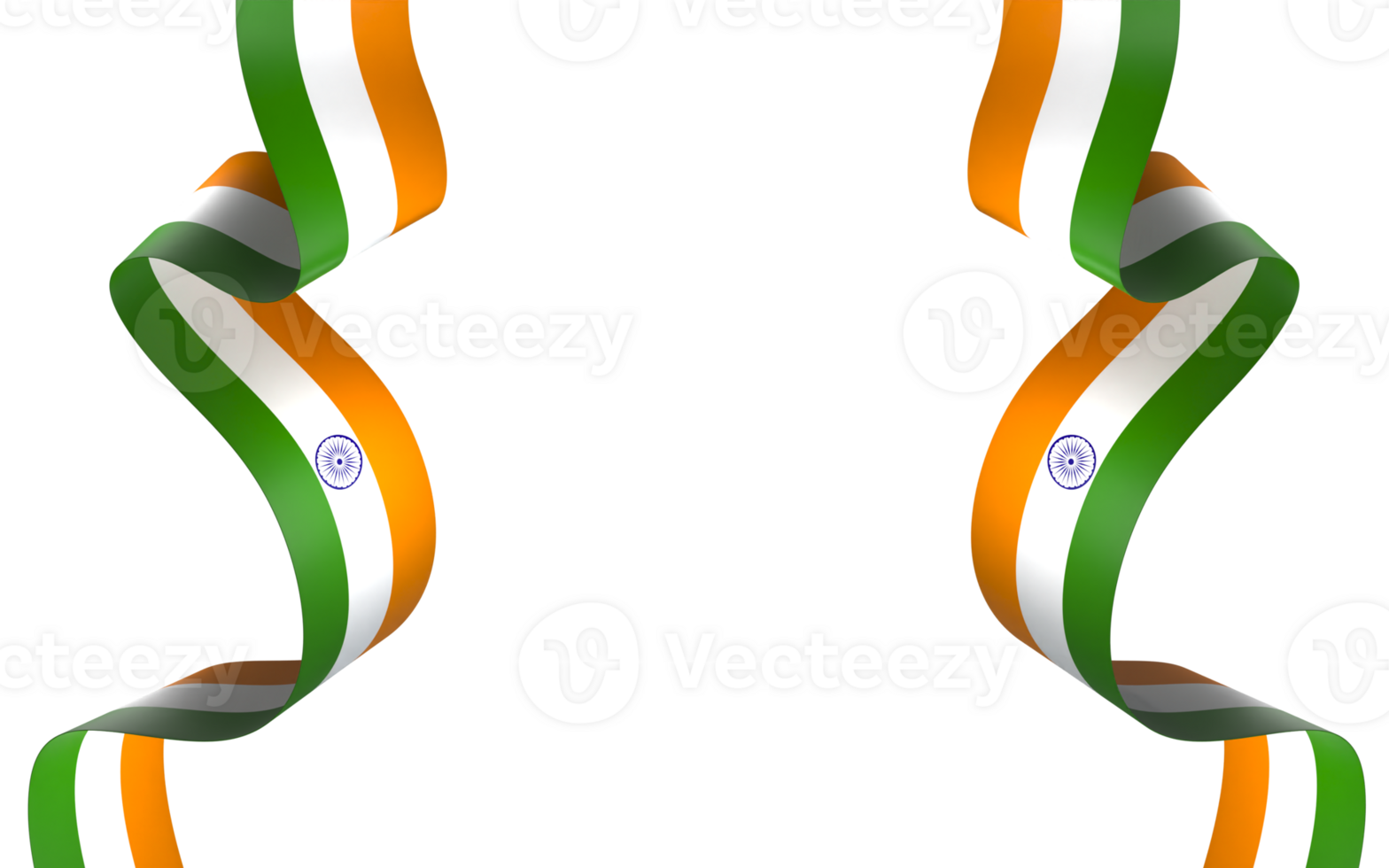India flag element design national independence day banner ribbon png