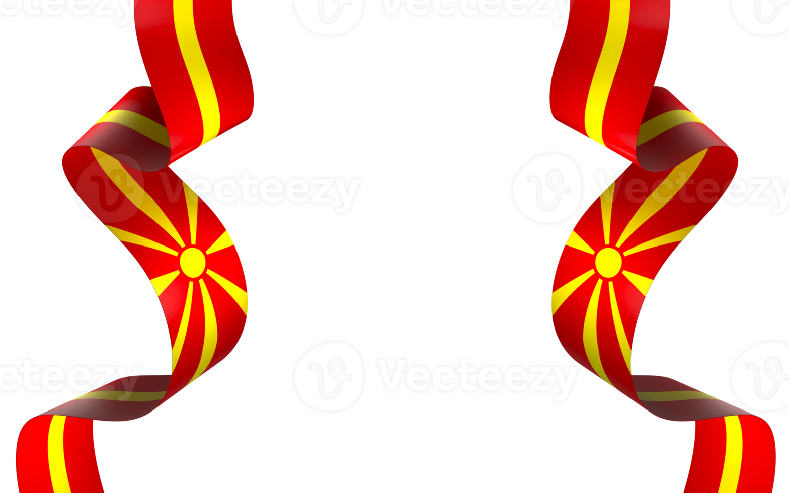 North Macedonia flag element design national independence day banner ribbon png