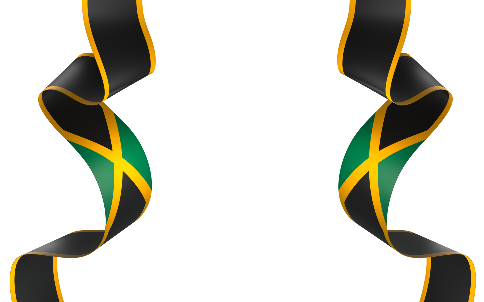 Jamaica flag element design national independence day banner ribbon png