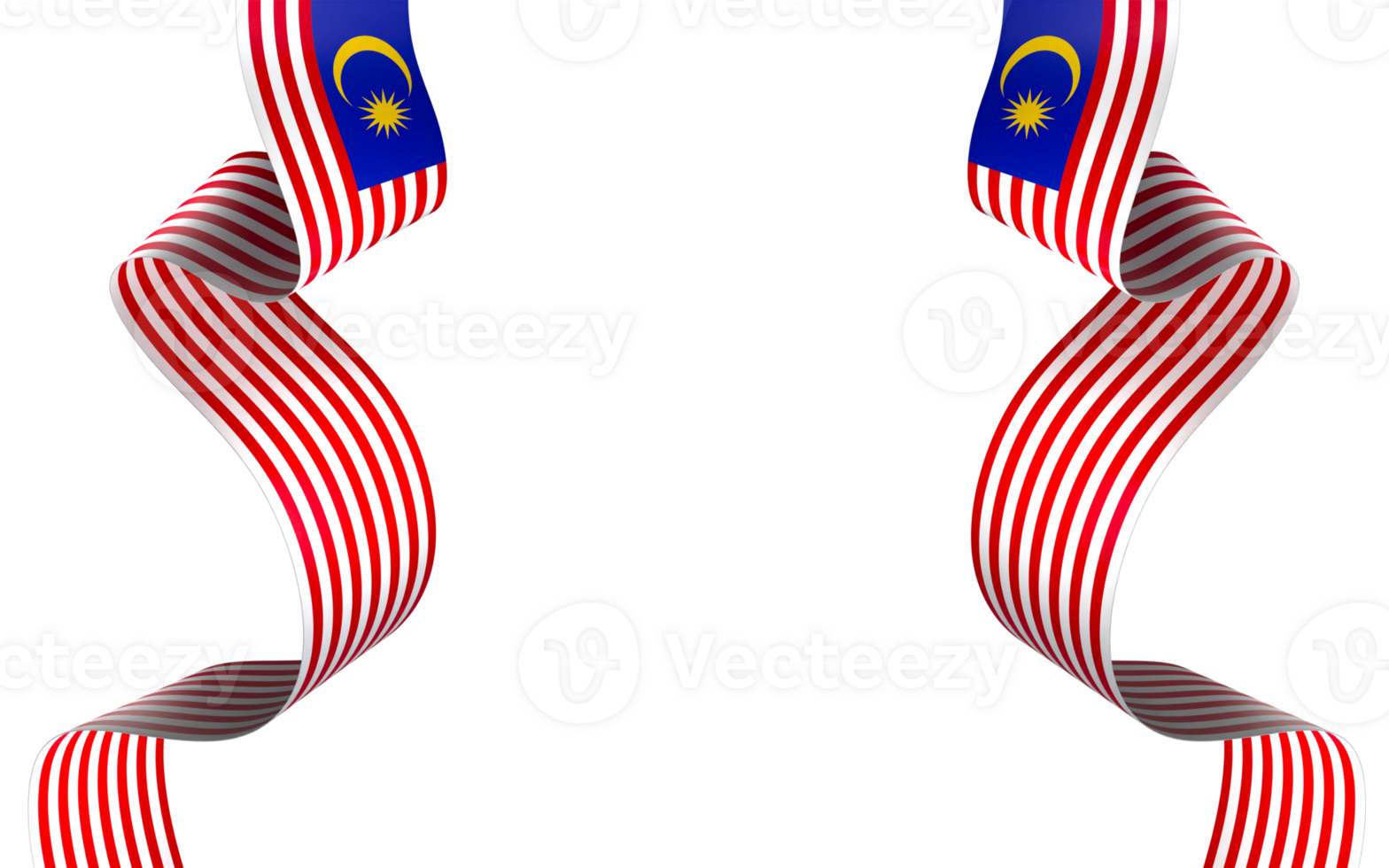 Malaysia flag element design national independence day banner ribbon png