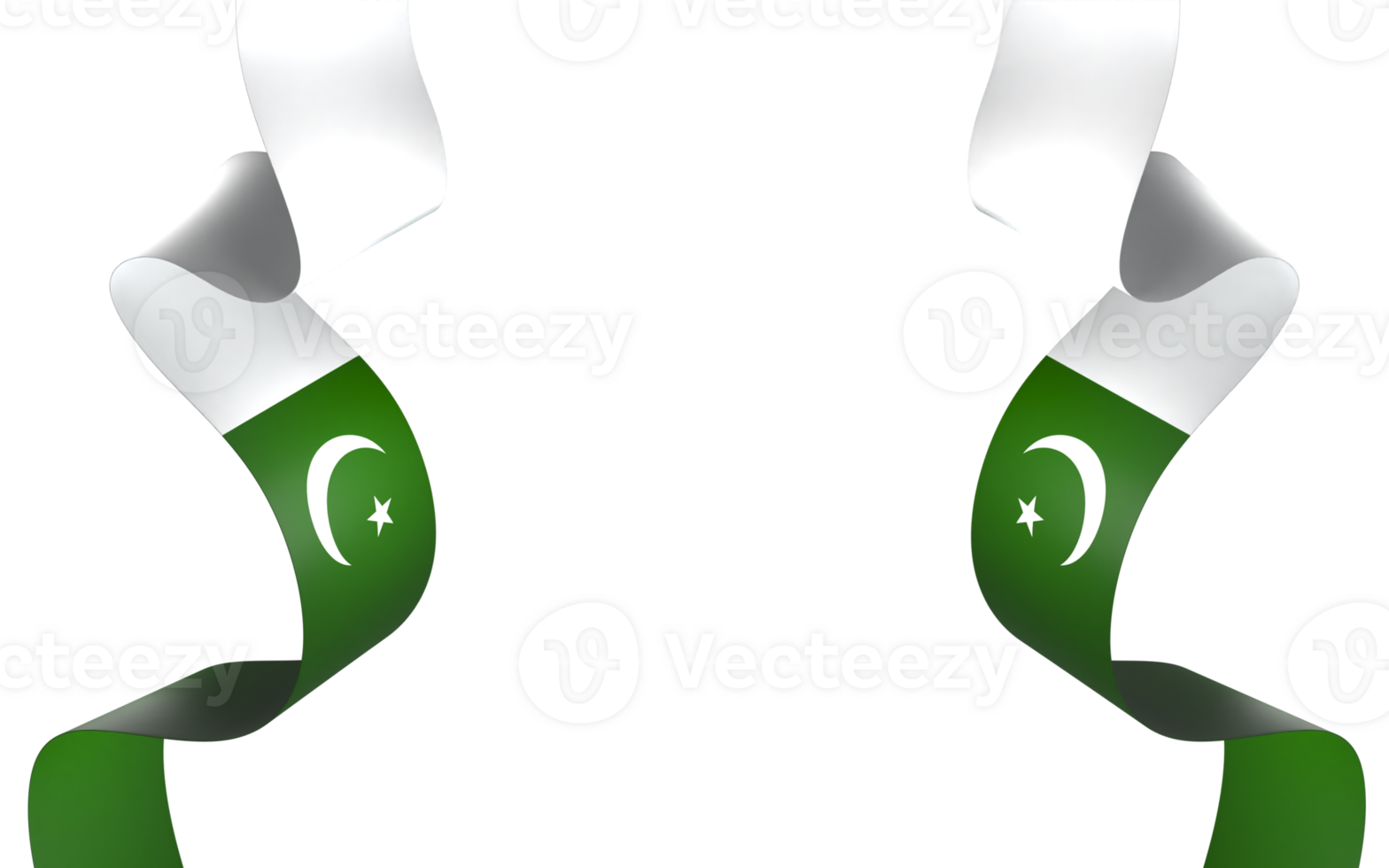 Pakistan flag element design national independence day banner ribbon png