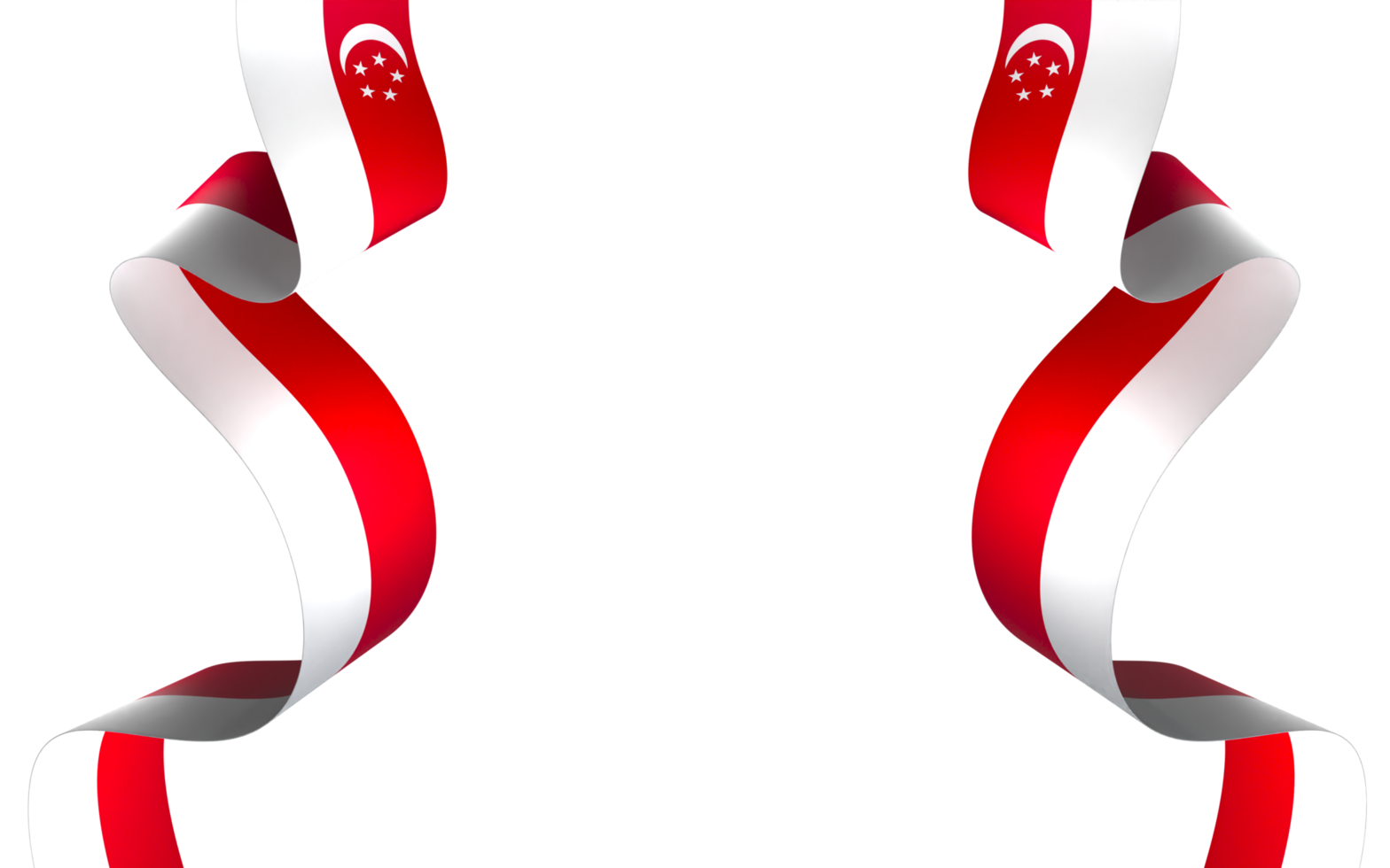 Singapore flag element design national independence day banner ribbon png