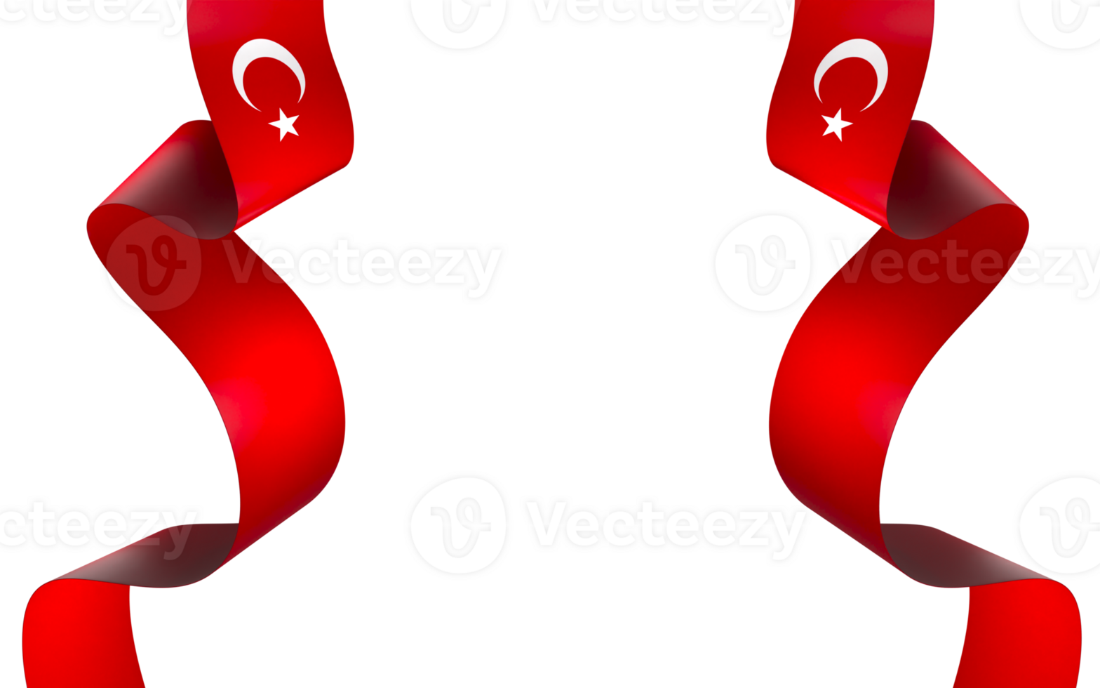 Turkey flag element design national independence day banner ribbon png