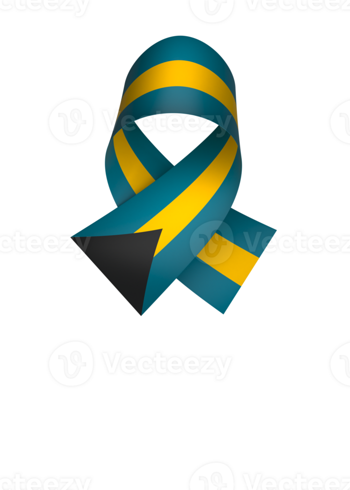 The Bahamas flag element design national independence day banner ribbon png