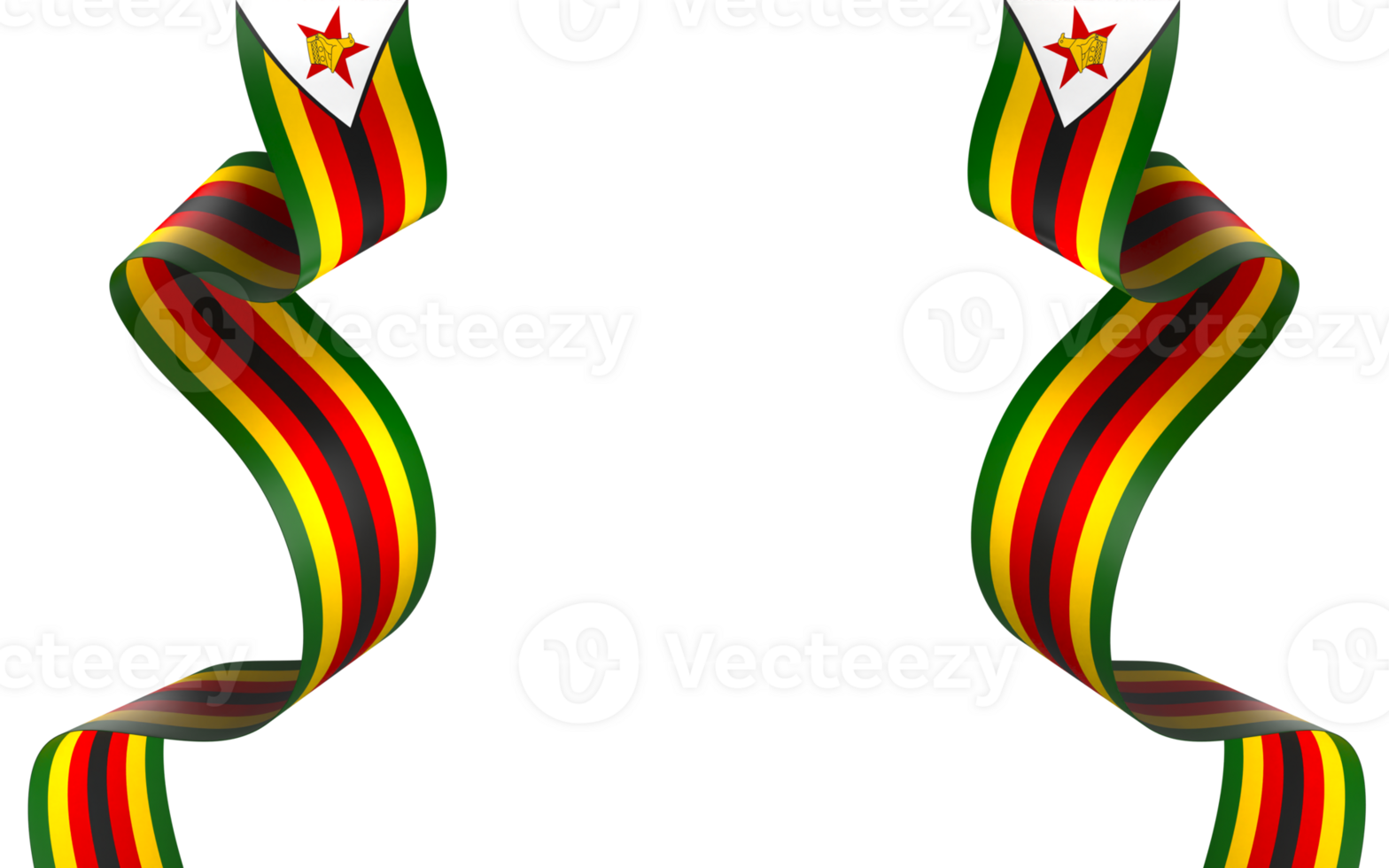 Zimbabwe flag element design national independence day banner ribbon png