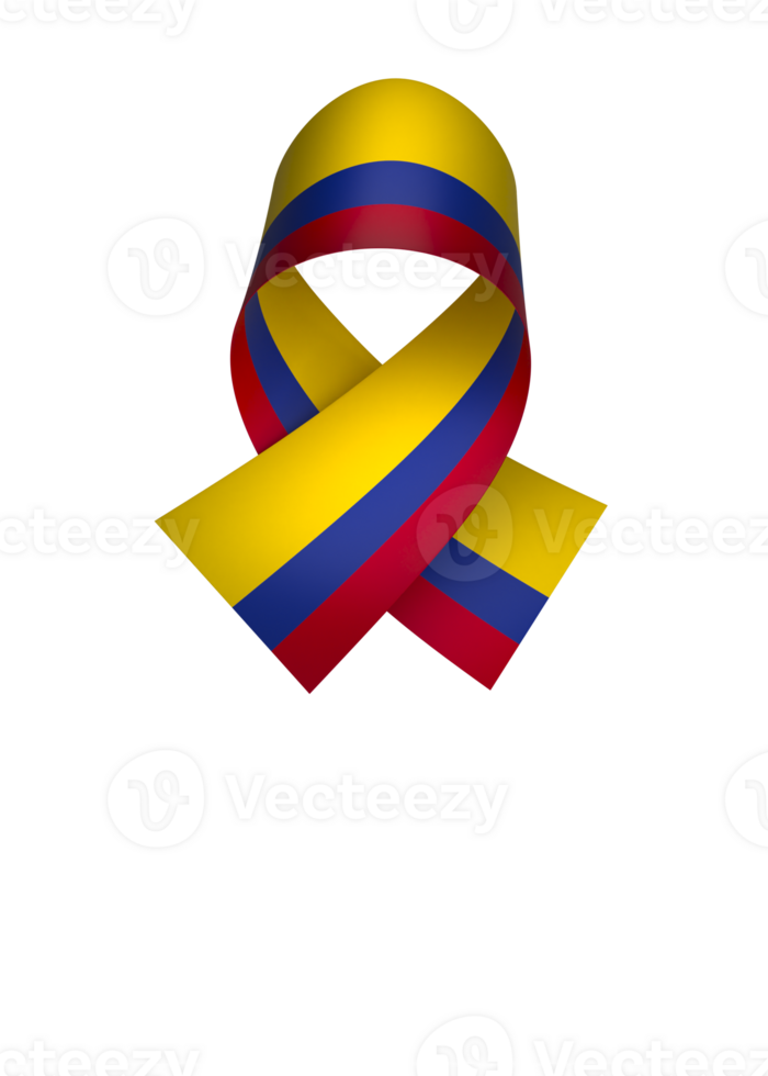 Colombia flag element design national independence day banner ribbon png