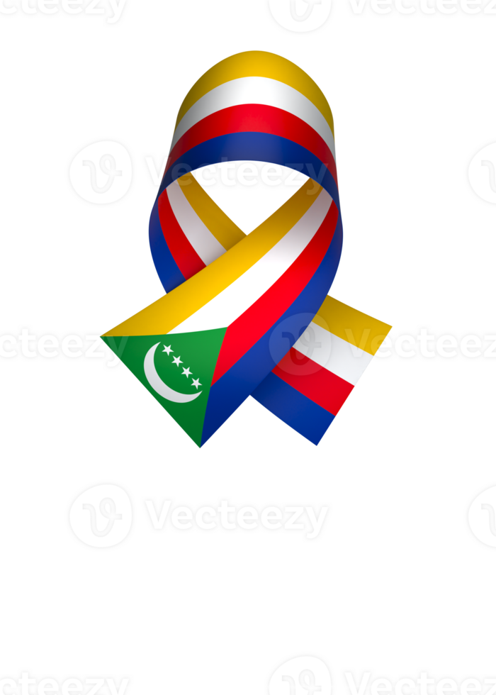 Comoros flag element design national independence day banner ribbon png