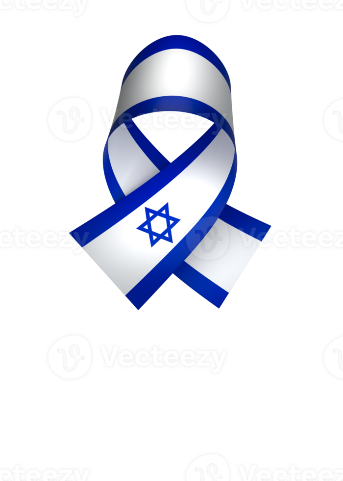 Israel flag element design national independence day banner ribbon png