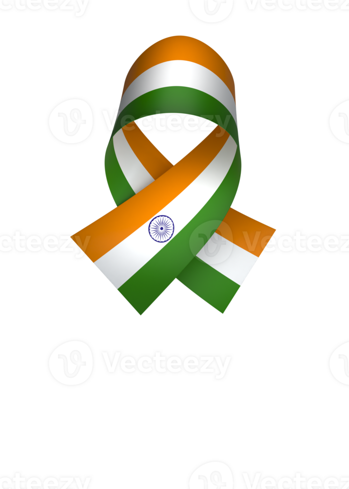 India flag element design national independence day banner ribbon png