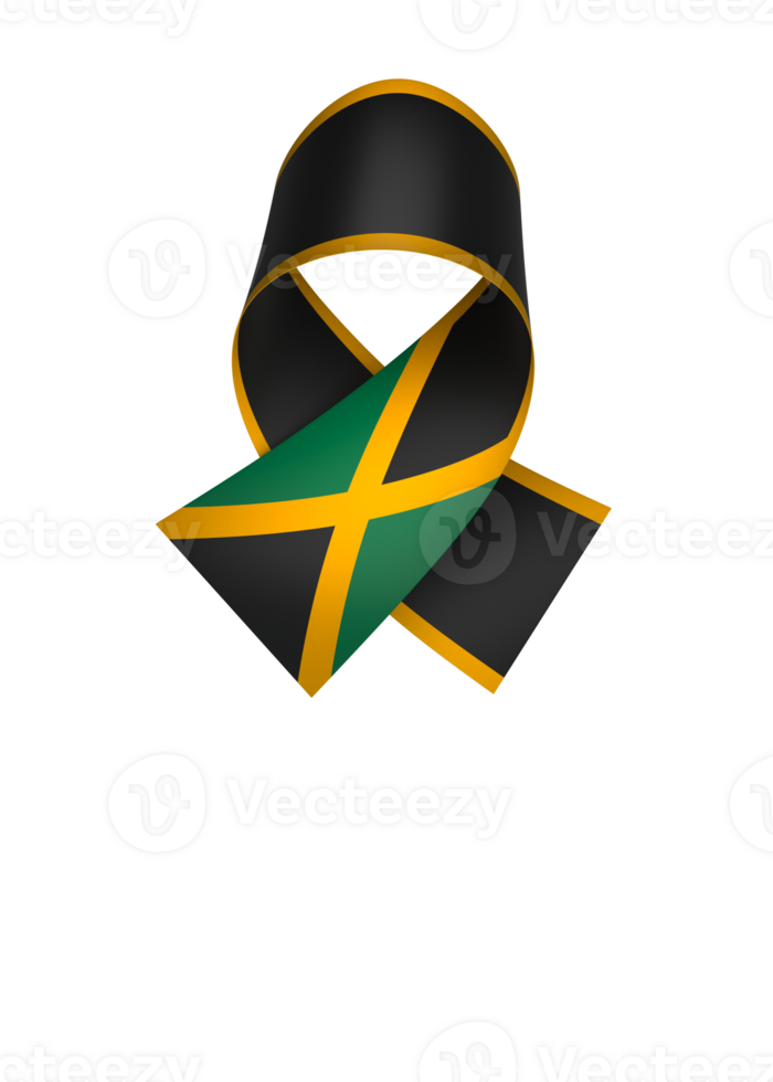 Jamaica flag element design national independence day banner ribbon png