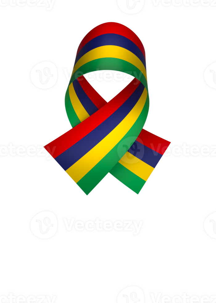 Mauritius flag element design national independence day banner ribbon png