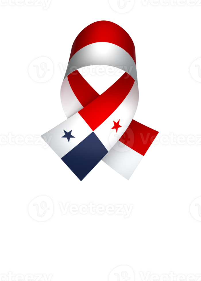 Panama flag element design national independence day banner ribbon png