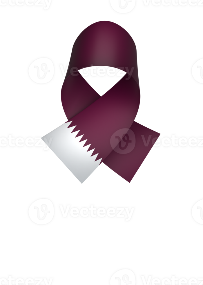 Qatar flag element design national independence day banner ribbon png