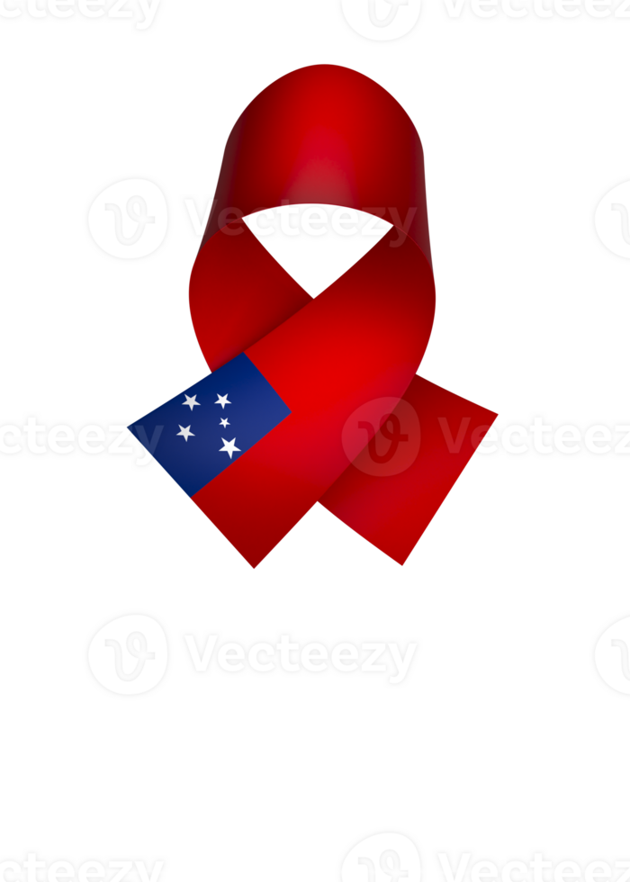 Samoa flag element design national independence day banner ribbon png