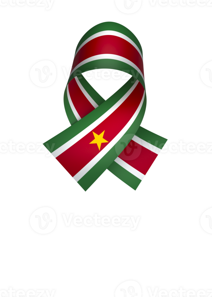 Suriname flag element design national independence day banner ribbon png