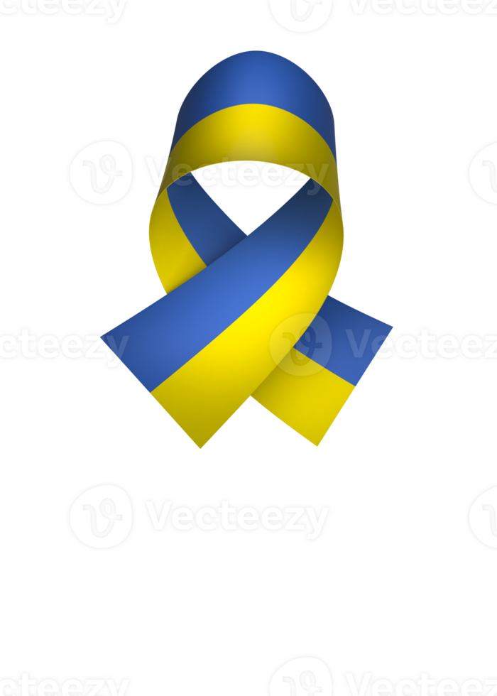 Ukraine flag element design national independence day banner ribbon png