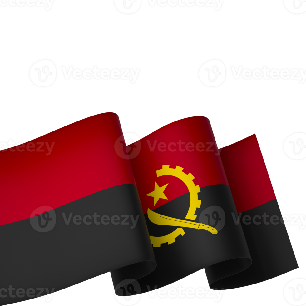 Angola flag element design national independence day banner ribbon png