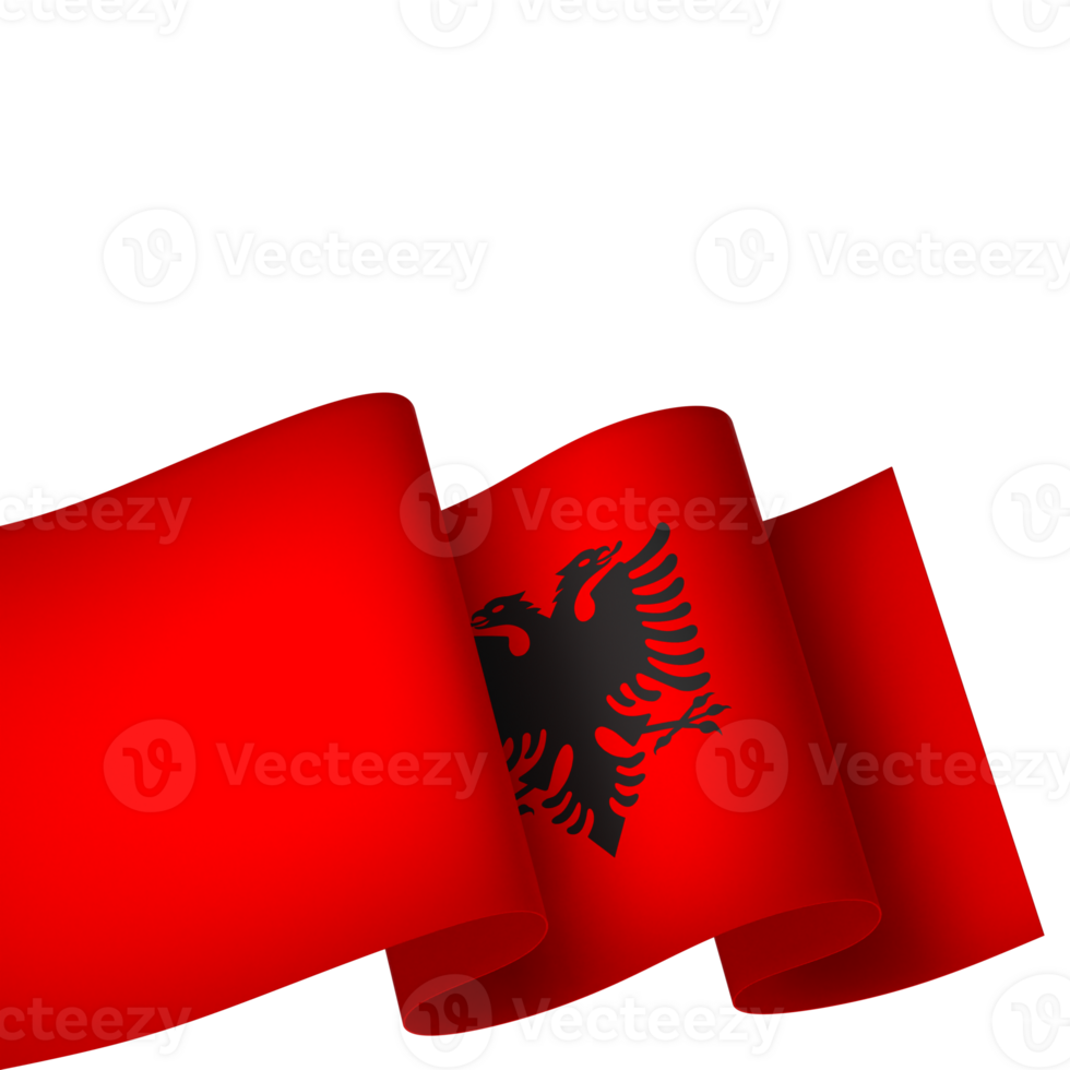 Albania flag element design national independence day banner ribbon png