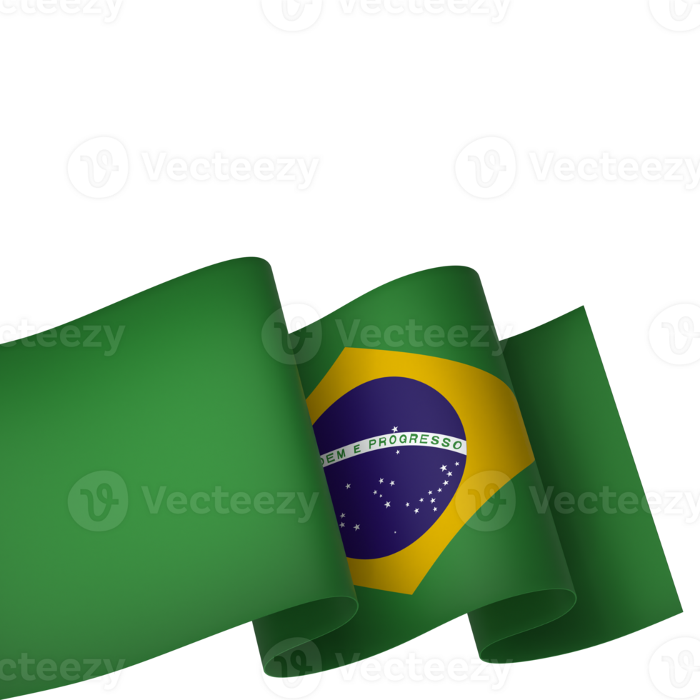 Brésil drapeau élément conception nationale indépendance journée bannière ruban png