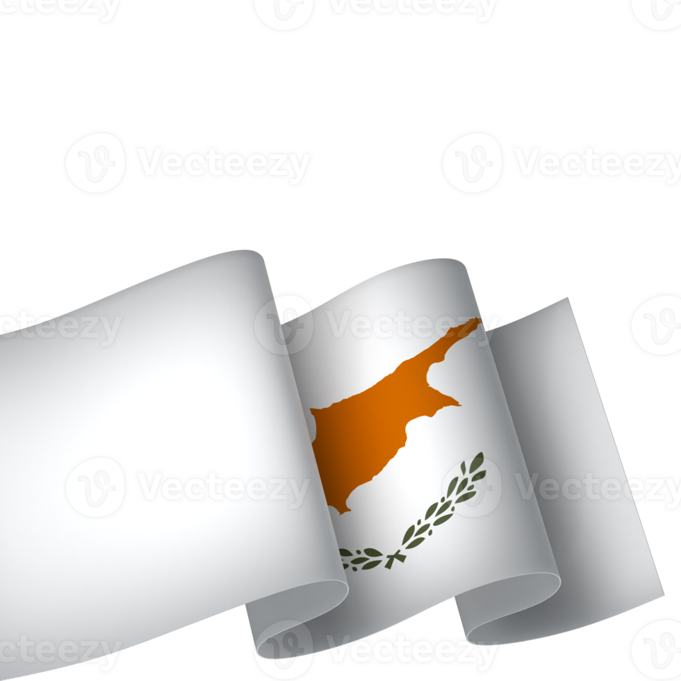 Cyprus flag element design national independence day banner ribbon png