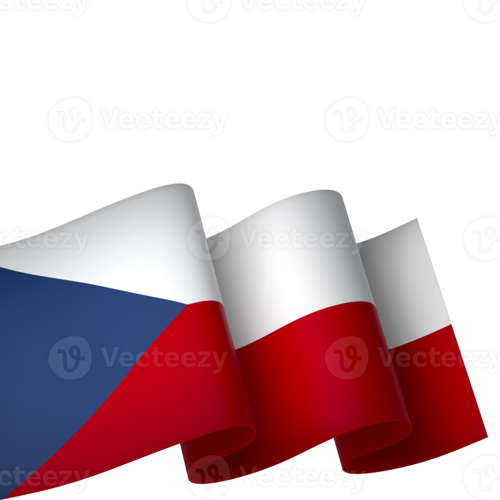 Czech Republic flag element design national independence day banner ribbon png