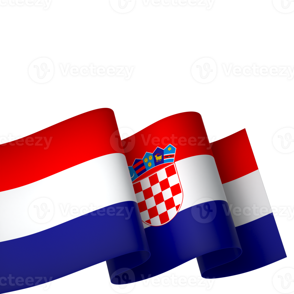 Croatia flag element design national independence day banner ribbon png
